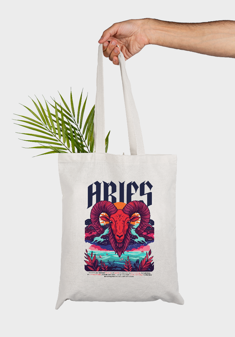 Aries Zodiac Tote Bag – Fearless, Passionate & Bold