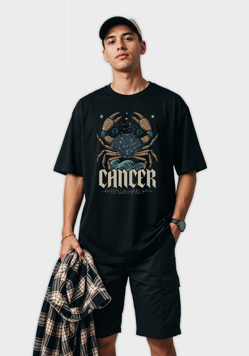 Cancer Zodiac Unisex Oversized T-Shirt