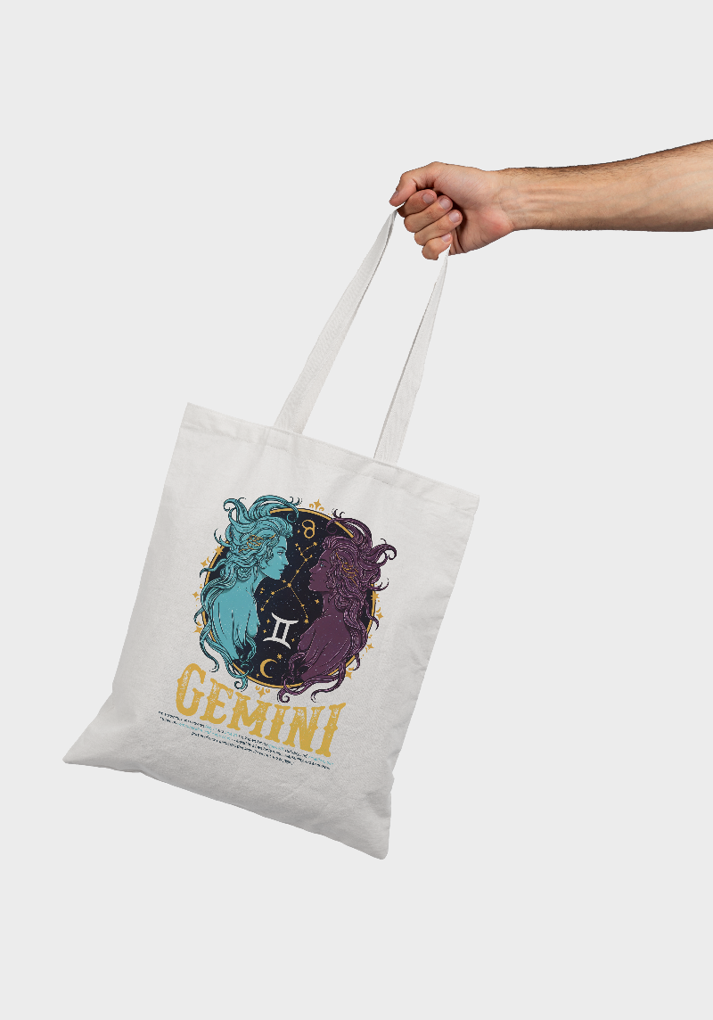 Gemini Zodiac Tote Bag – Expressive, Curious & Dynamic