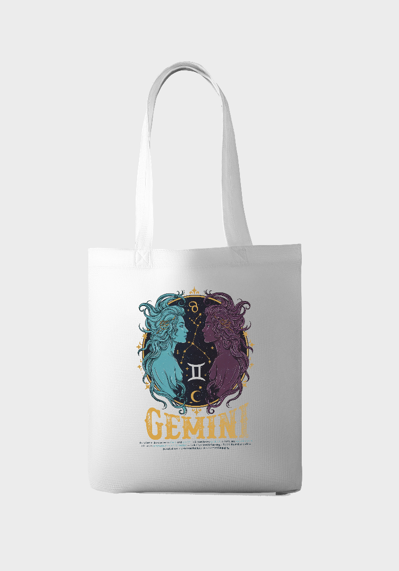 Gemini Zodiac Tote Bag – Expressive, Curious & Dynamic