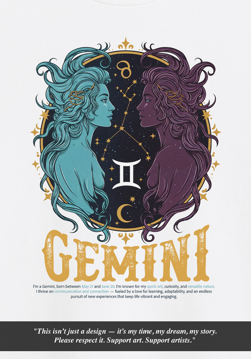 Gemini Zodiac Tote Bag – Expressive, Curious & Dynamic