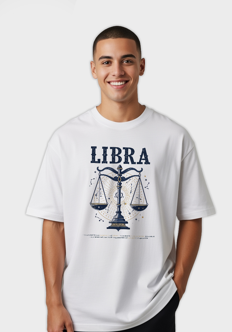 Libra Zodiac Unisex Oversized T-Shirt