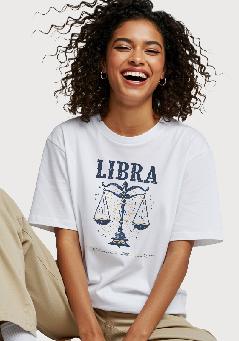 Libra Zodiac Unisex Oversized T-Shirt