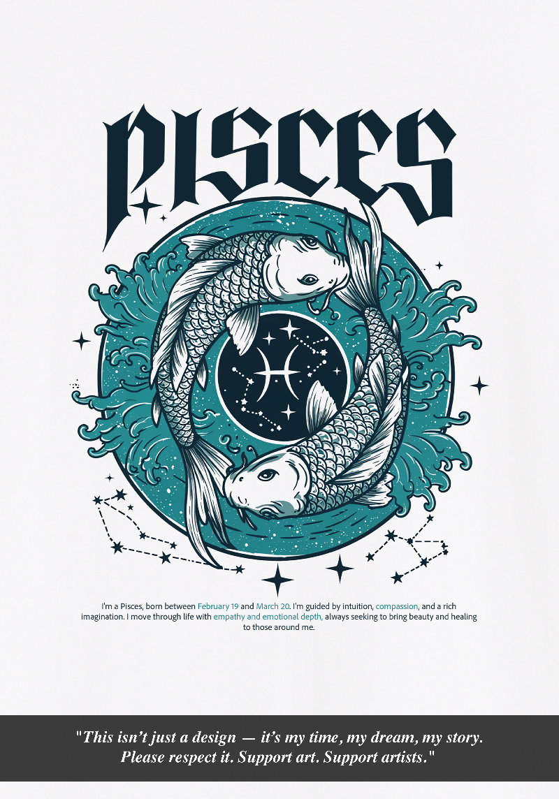 Pisces Zodiac Tote Bag – Dreamy, Intuitive & Empathetic