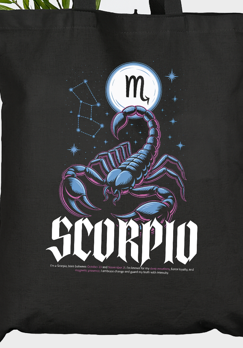 Scorpio Zodiac Tote Bag – Bold Scorpion Design for Intense Souls