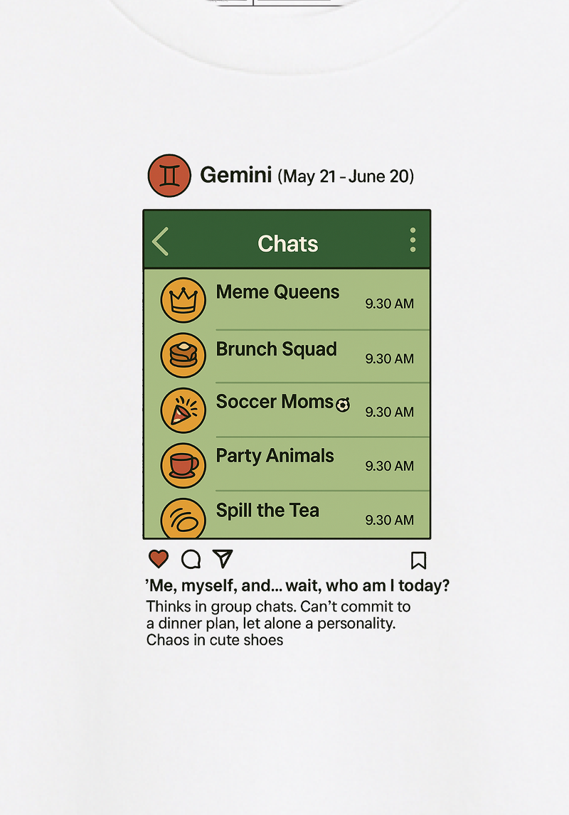 Gemini Group Chat Unisex Oversized T-Shirt
