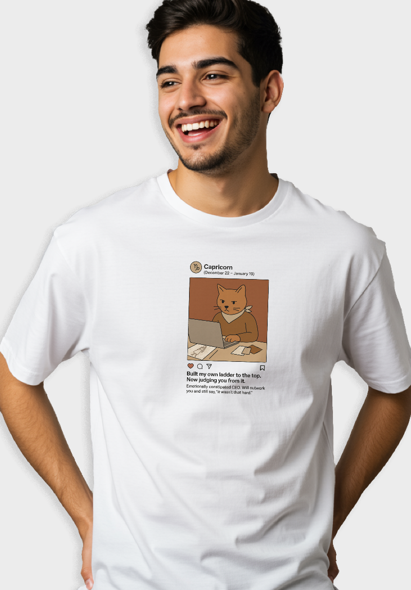 Capricorn Meme Unisex Oversized T-Shirt