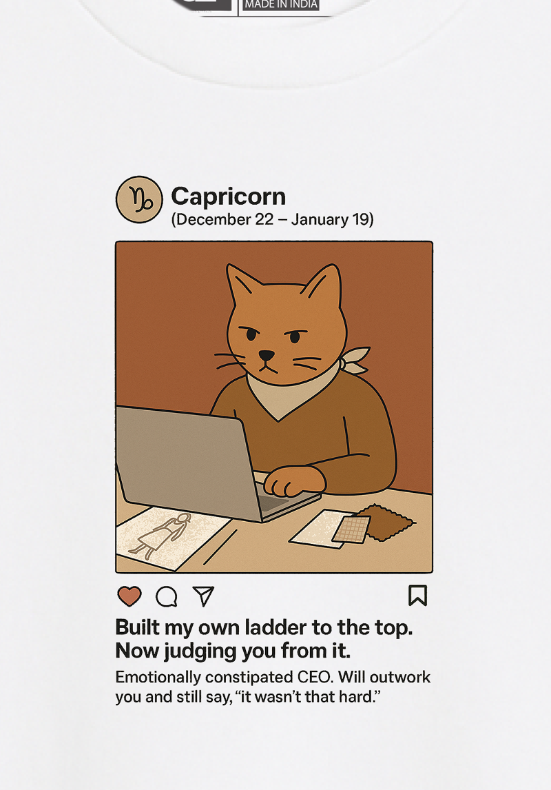 Capricorn Meme Unisex Oversized T-Shirt