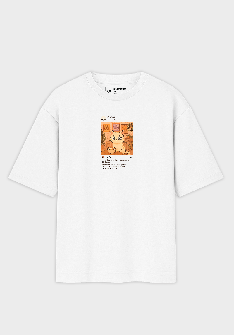 Pisces Meme Unisex Oversized T-Shirt