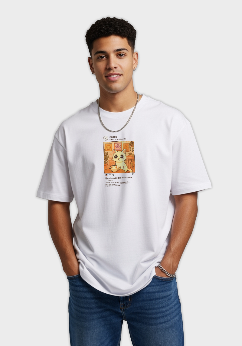 Pisces Meme Unisex Oversized T-Shirt