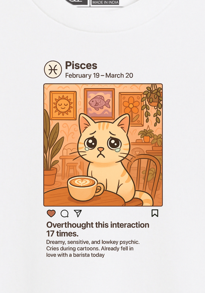 Pisces Meme Unisex Oversized T-Shirt