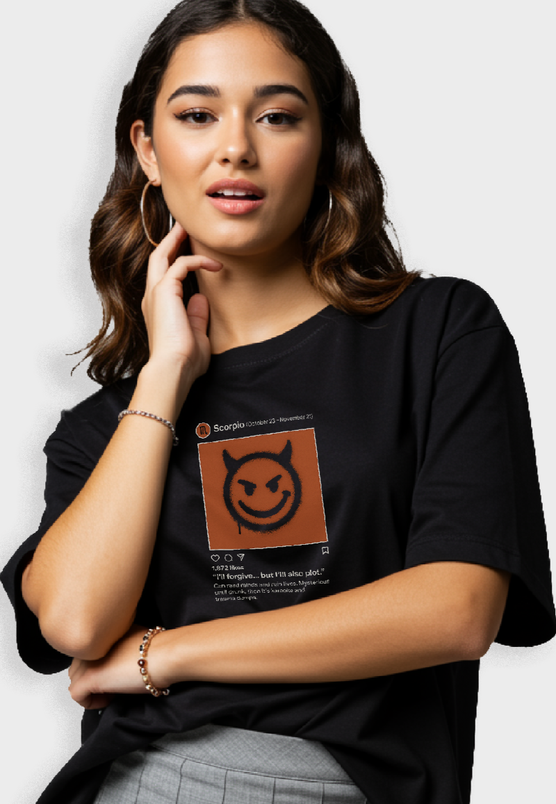 Scorpio Meme Unisex Oversized T-Shirt