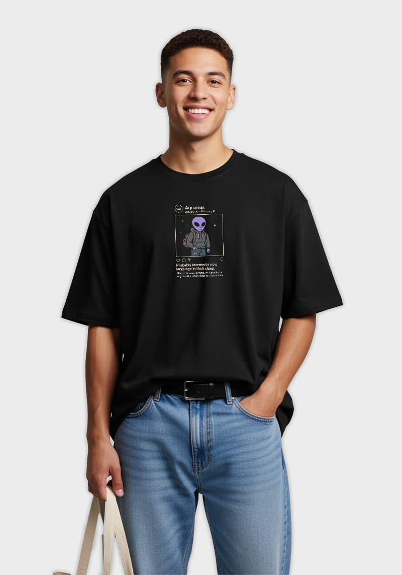 Aquarius Meme Unisex Oversized T-Shirt