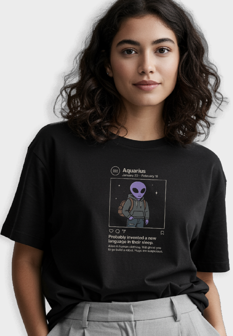 Aquarius Meme Unisex Oversized T-Shirt