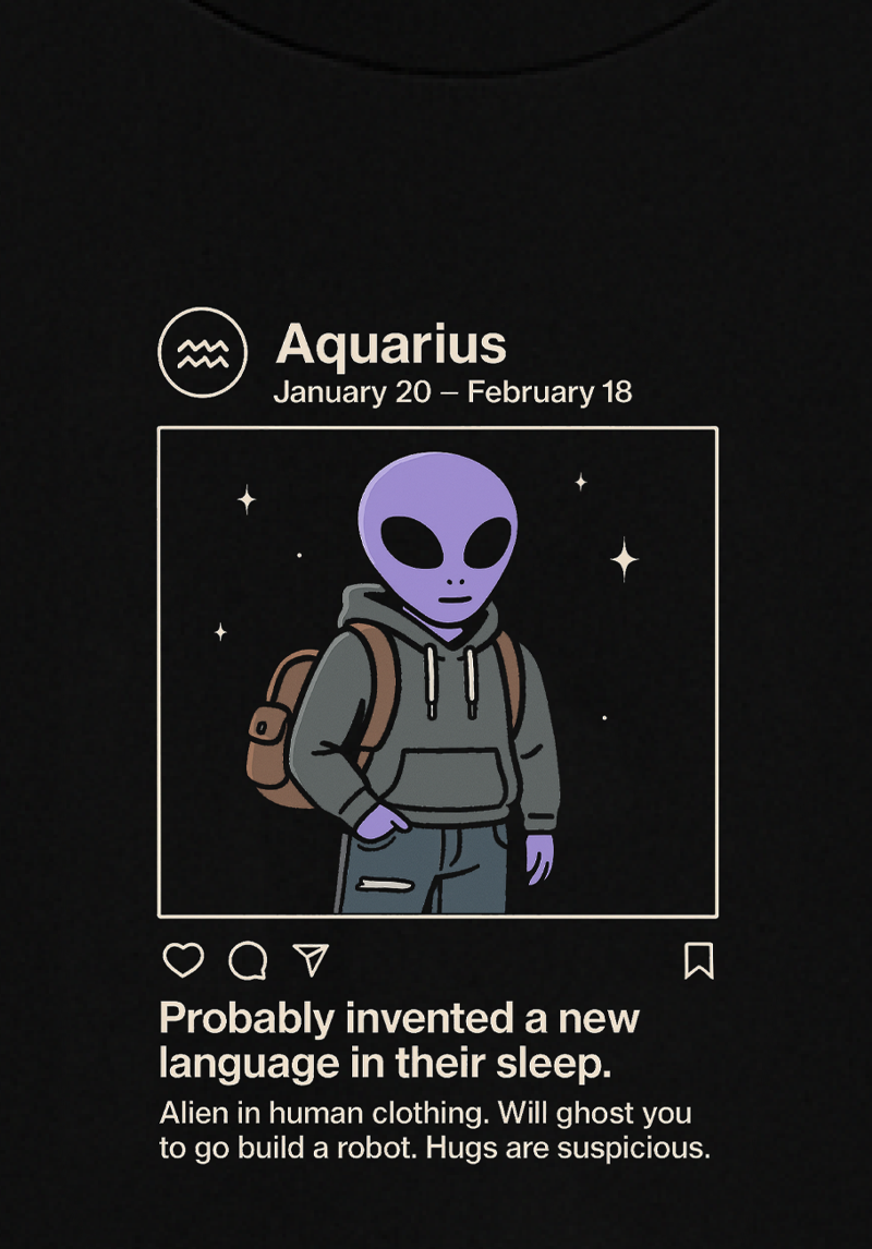 Aquarius Meme Unisex Oversized T-Shirt