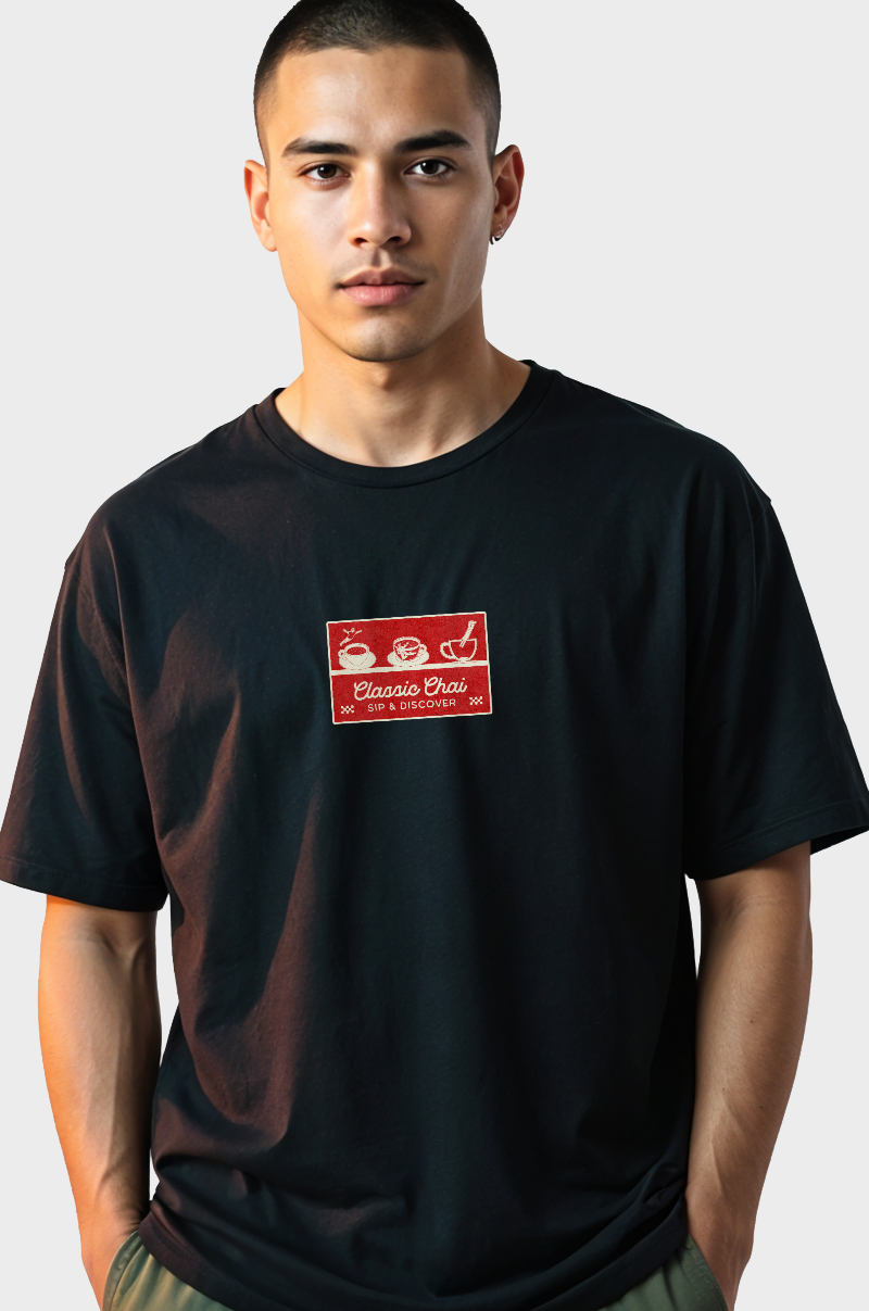 Classic Chai Oversized Unisex T-Shirt – Retro-Inspired Graphic Tee