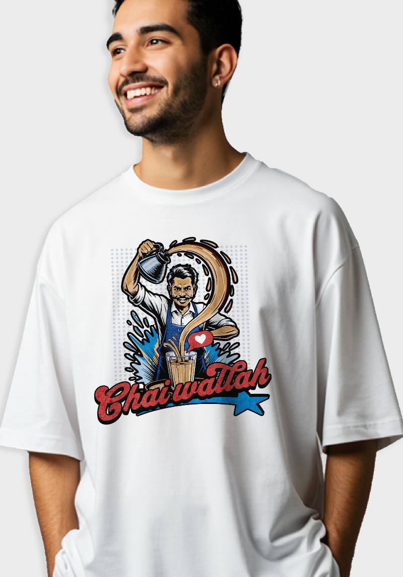 Chai Wallah Graphic- Unisex Oversized T-Shirt