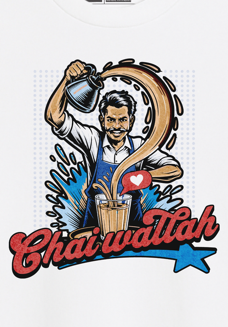 Chai Wallah Graphic- Unisex Oversized T-Shirt
