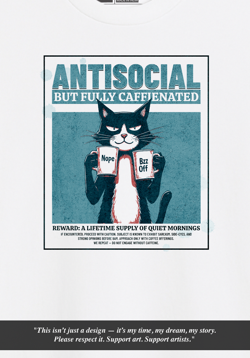Antisocial But Fully Caffeinated Cat Mug – 11 oz