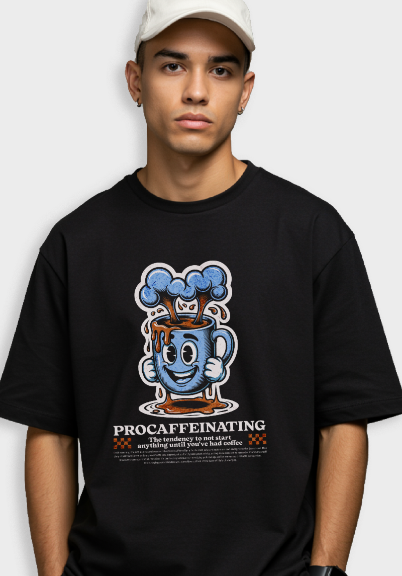 Procaffeinating Unisex Oversized Graphic T-Shirt
