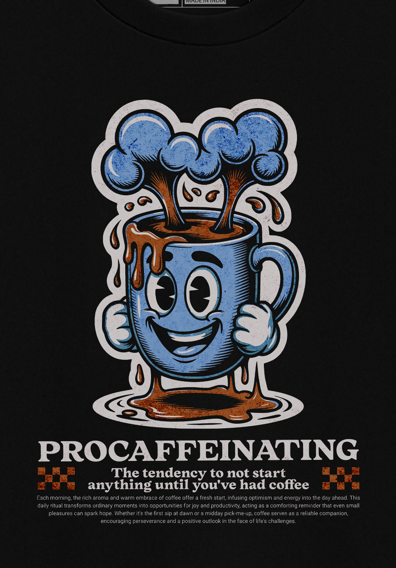 Procaffeinating Unisex Oversized Graphic T-Shirt