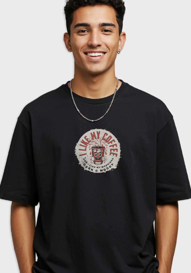 Dark & Moody Coffee- Unisex Oversized T-Shirt