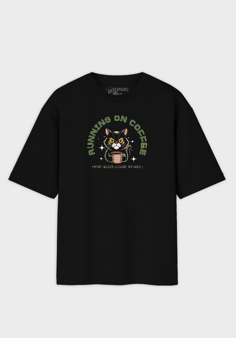 Grumpy Cat Coffee Unisex Oversized T-Shirt