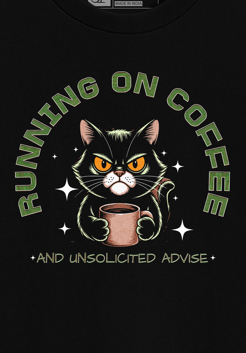 Grumpy Cat Coffee Unisex Oversized T-Shirt