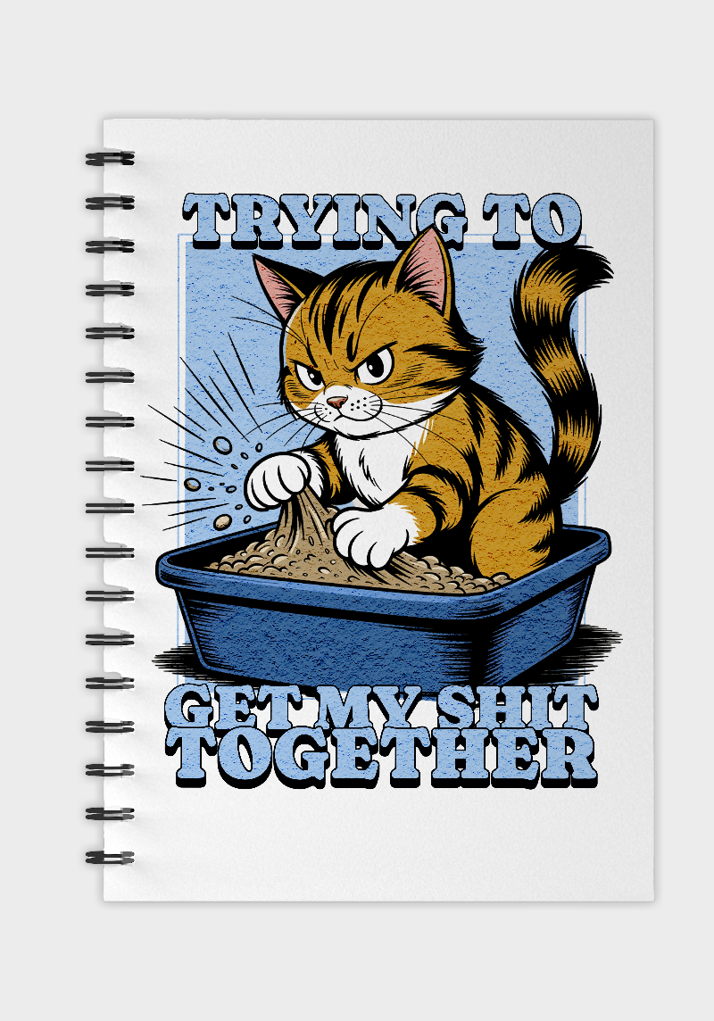 Funny Cat Single line ruled Notepad A5