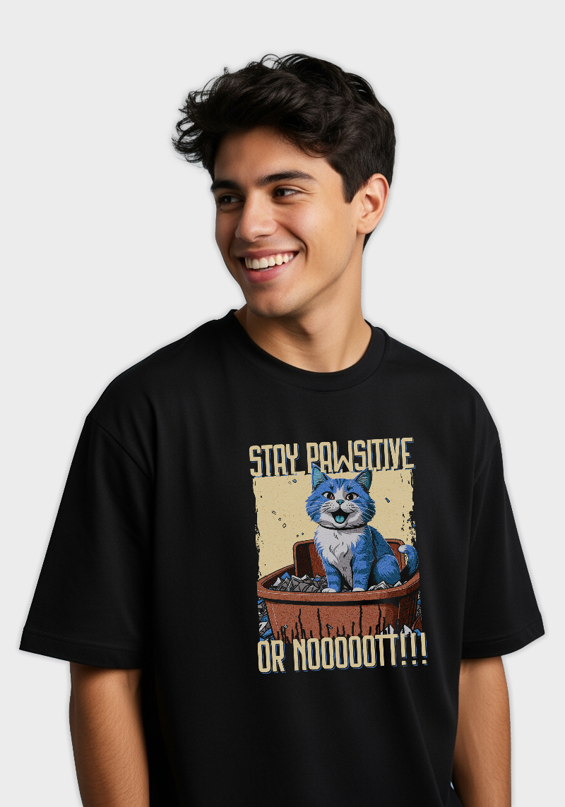 Stay Pawsitive Unisex Oversized T-Shirt