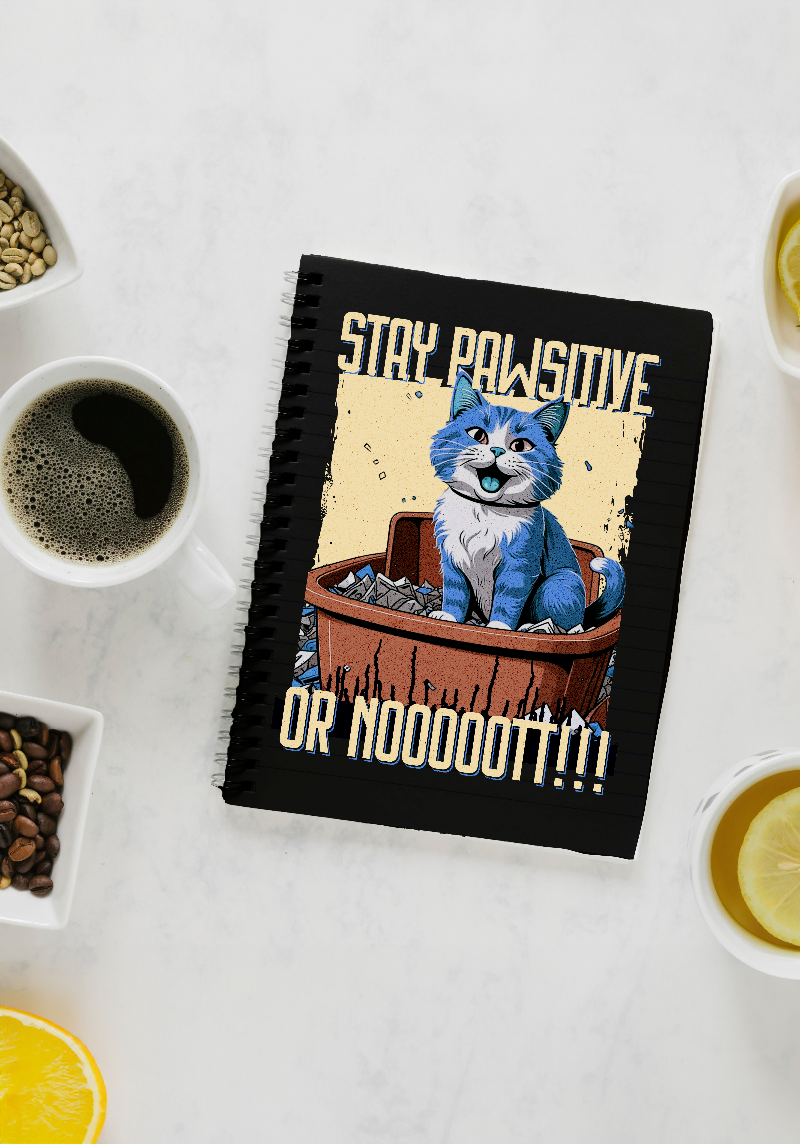 Sarcastic Cat Single line ruled Notepad A5