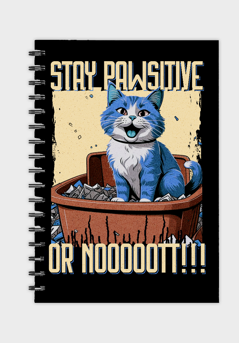 Sarcastic Cat Single line ruled Notepad A5