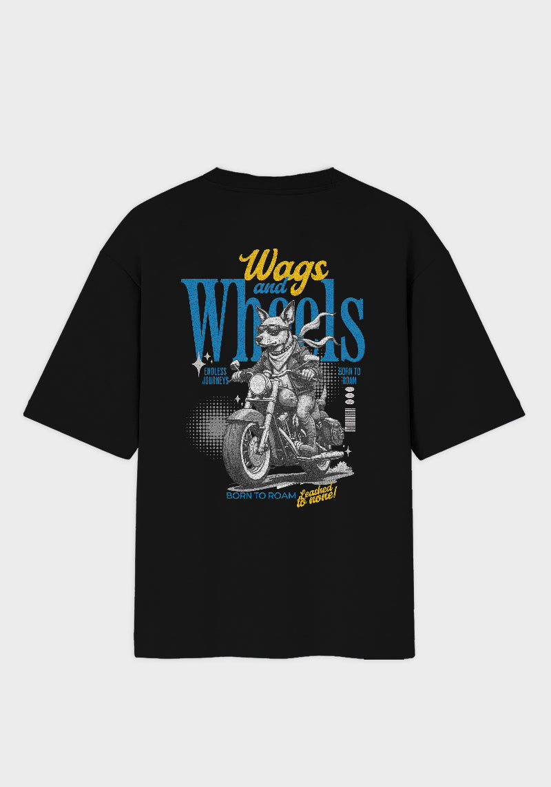 Biker Dog “Born to Roam” Graphic -Unisex Oversized T-Shirt
