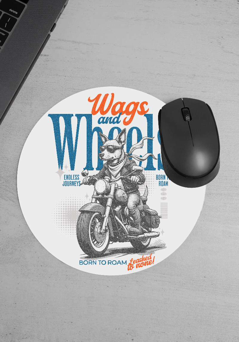 Wags and Wheels Biker Dog Mousepad