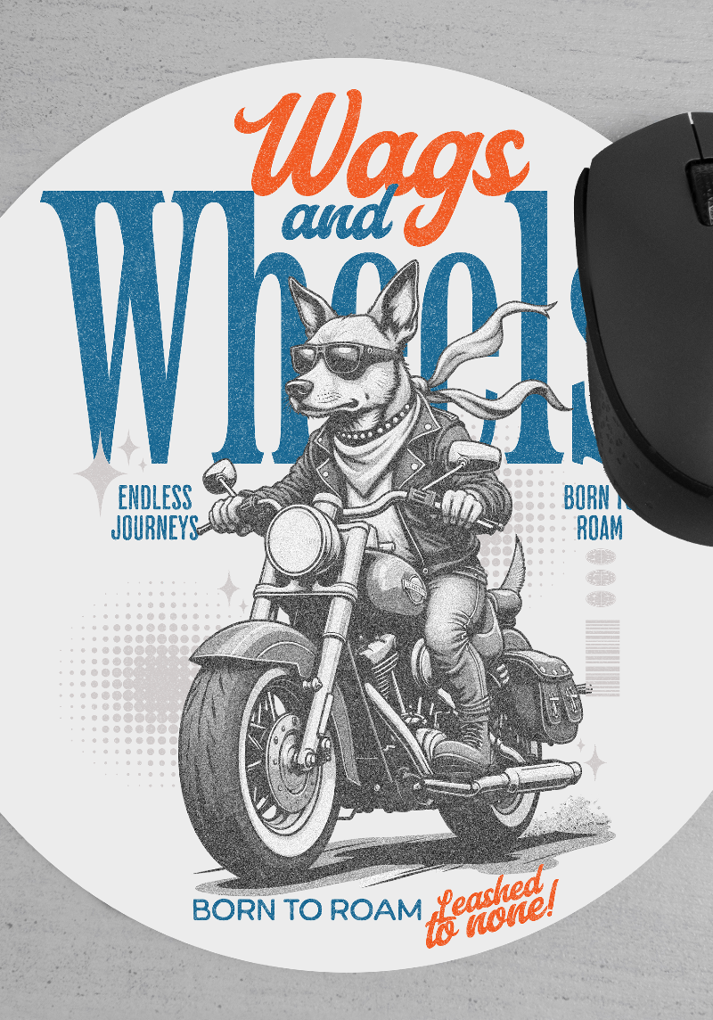 Wags and Wheels Biker Dog Mousepad