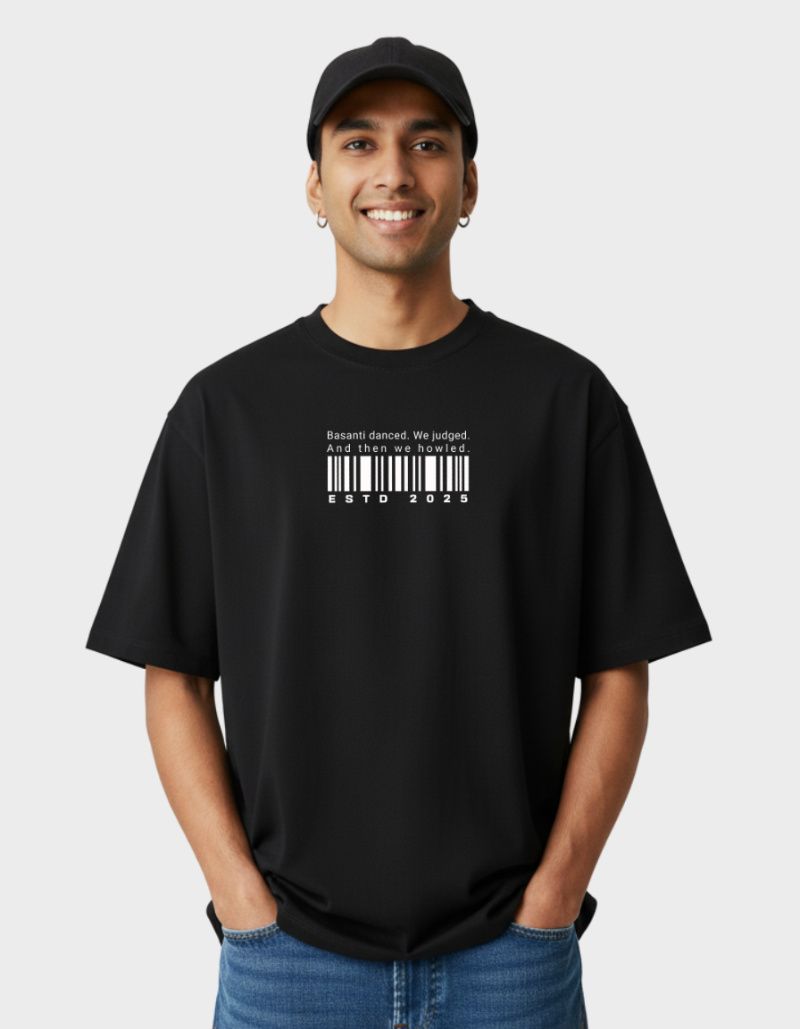 Funny Bollywood Dog Graphic-Unisex Oversized T-shirt