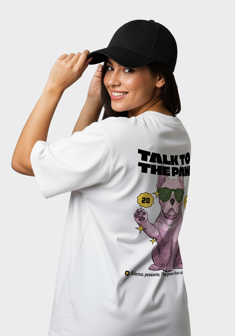 Cool Dog Graphic Streetwear-Unisex Oversized T-Shirt