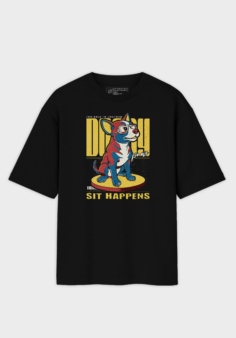 Bold Dog Graphic Tee for Rebels & Pet Lovers- Unisex Oversized T-Shirt