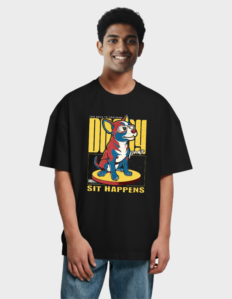 Bold Dog Graphic Tee for Rebels & Pet Lovers- Unisex Oversized T-Shirt