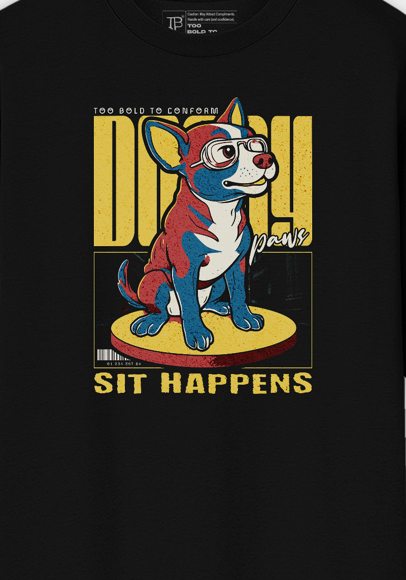Bold Dog Graphic Tee for Rebels & Pet Lovers- Unisex Oversized T-Shirt