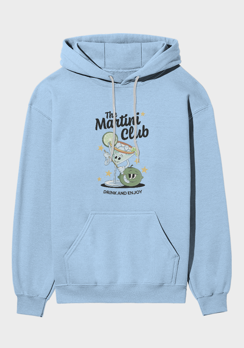 The Martini Club Hoodie – Retro Cocktail Graphic Hoodie | Drink & Enjoy