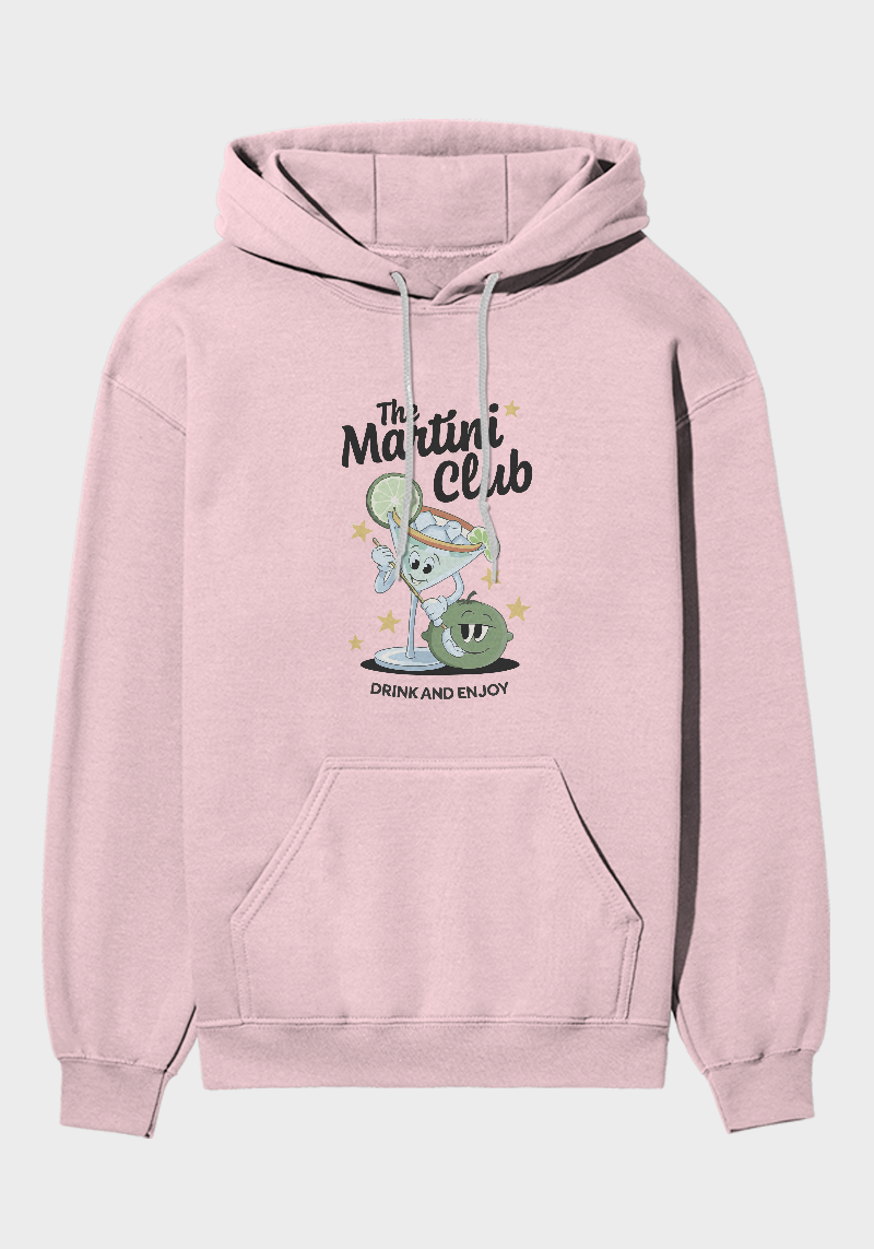 The Martini Club Hoodie – Retro Cocktail Graphic Hoodie | Drink & Enjoy