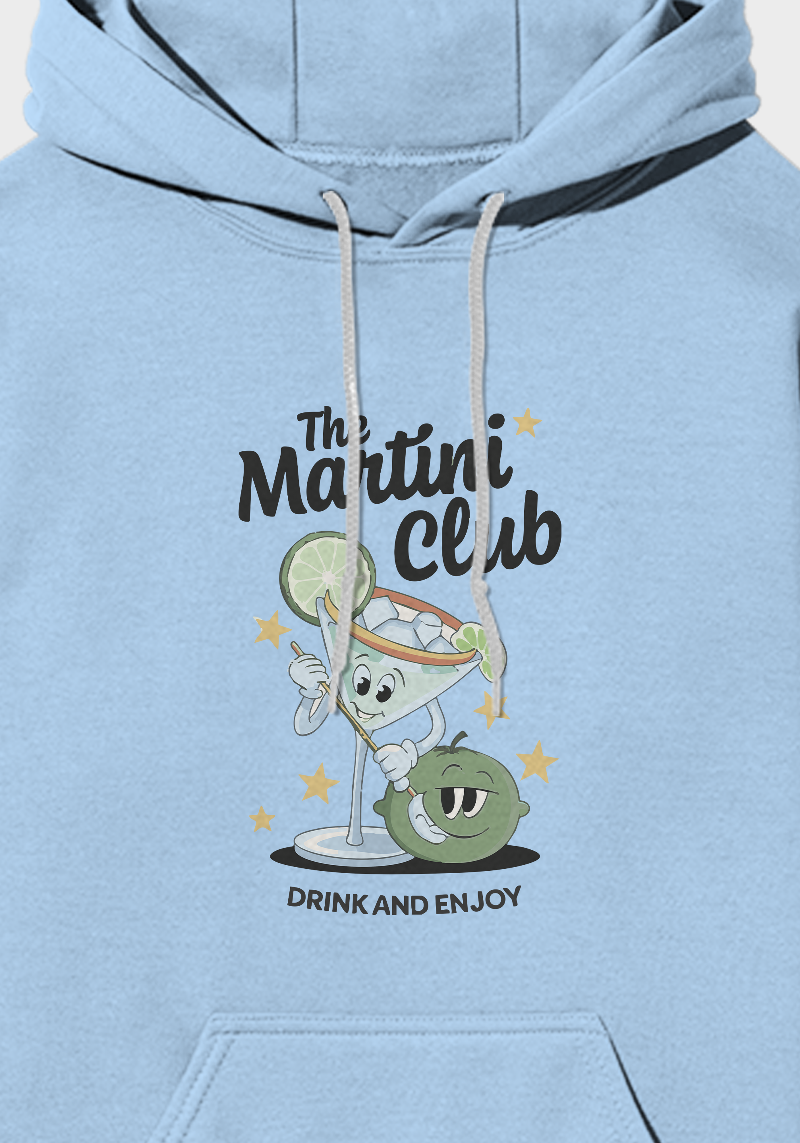 The Martini Club Hoodie – Retro Cocktail Graphic Hoodie | Drink & Enjoy