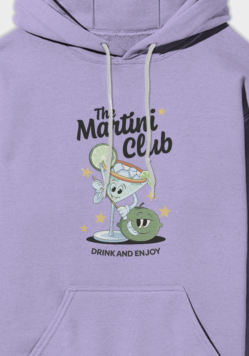 The Martini Club Hoodie – Retro Cocktail Graphic Hoodie | Drink & Enjoy