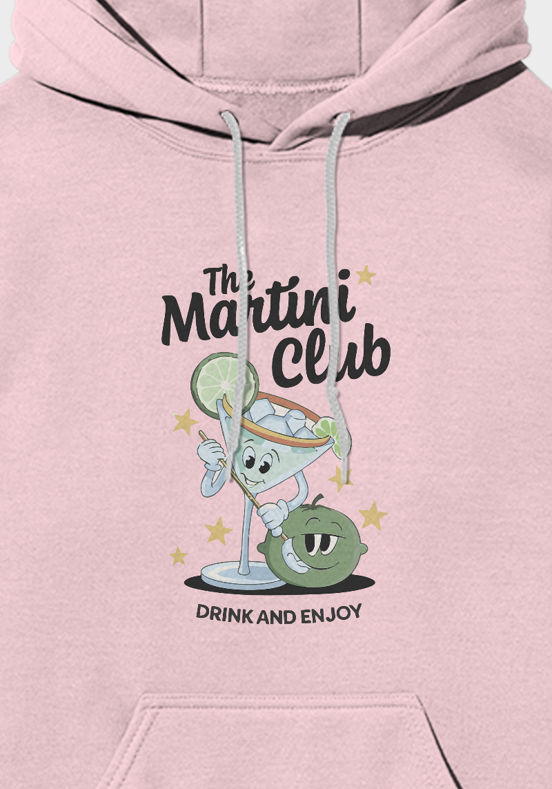 The Martini Club Hoodie – Retro Cocktail Graphic Hoodie | Drink & Enjoy