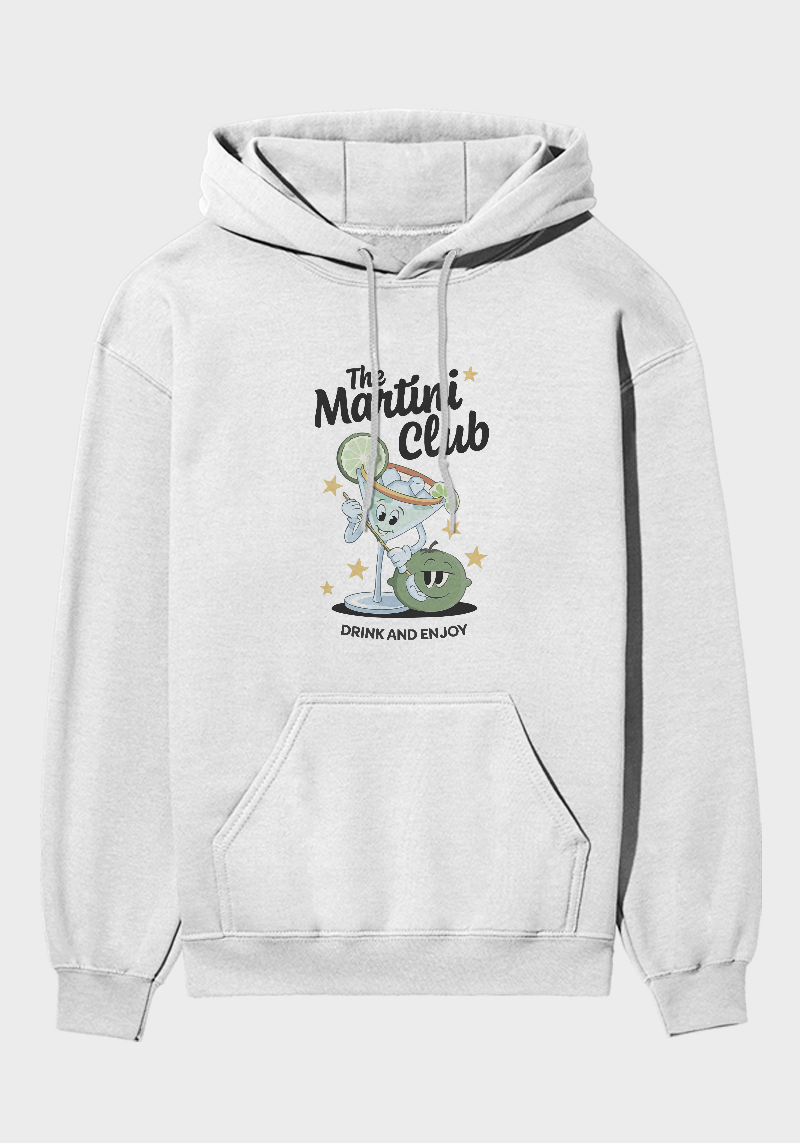 The Martini Club Hoodie – Retro Cocktail Graphic Hoodie | Drink & Enjoy