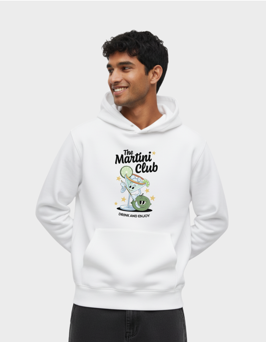 The Martini Club Hoodie – Retro Cocktail Graphic Hoodie | Drink & Enjoy