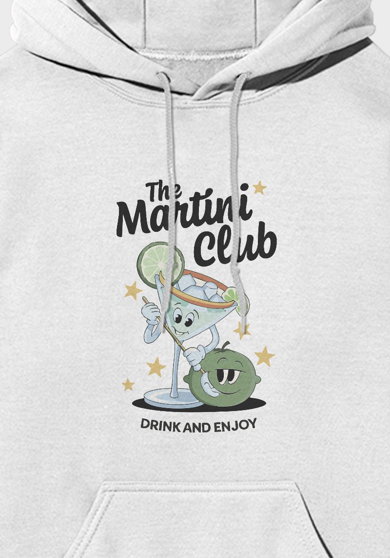 The Martini Club Hoodie – Retro Cocktail Graphic Hoodie | Drink & Enjoy