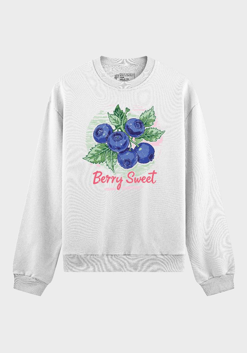 Berry Sweet Sweatshirt – Cute Blueberry Graphic for Cozy Fruit Aesthetics