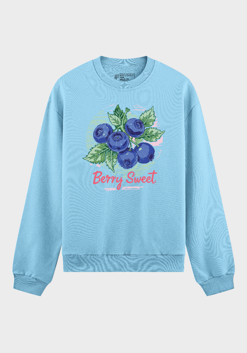 Berry Sweet Sweatshirt – Cute Blueberry Graphic for Cozy Fruit Aesthetics